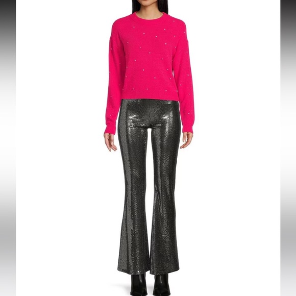 NWT C&V Chelsea & Violet
High Rise Sequin Pull On Flare Pants - Picture 4 of 11